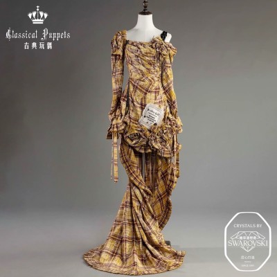 Classical Puppets Stripes and Checks-Punk Rose 2.0 Swarovski Edition Long OP, Short OP and Skirt Set(Limited Pre-Order/3 Colours/Full Payment Without Shipping)